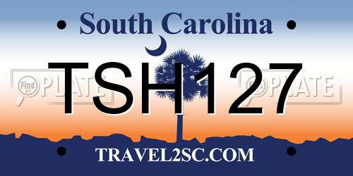 TSH127 South Carolina License Plate
