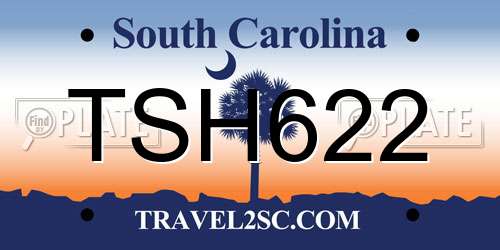 TSH622 South Carolina License Plate