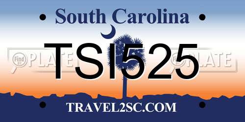 TSI525 South Carolina License Plate