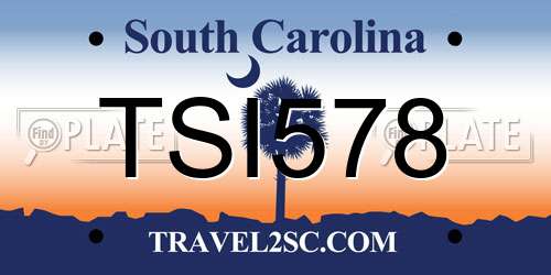 TSI578 South Carolina License Plate