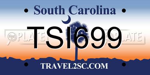 TSI699 South Carolina License Plate