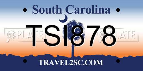 TSI878 South Carolina License Plate