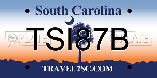 TSI87B South Carolina License Plate