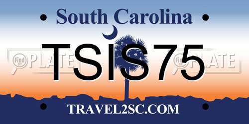 TSIS75 South Carolina License Plate