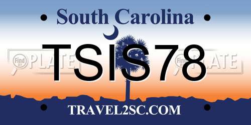TSIS78 South Carolina License Plate