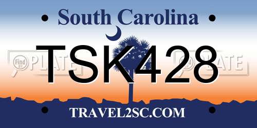 TSK428 South Carolina License Plate