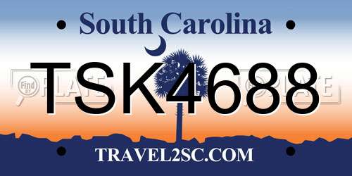 TSK4688 South Carolina License Plate