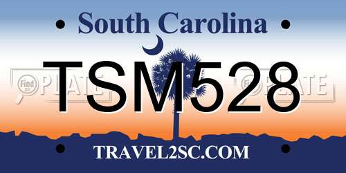 TSM528 South Carolina License Plate