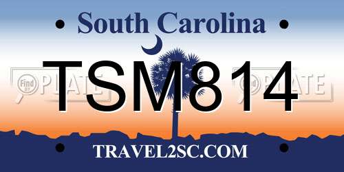 TSM814 South Carolina License Plate