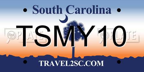 TSMY10 South Carolina License Plate