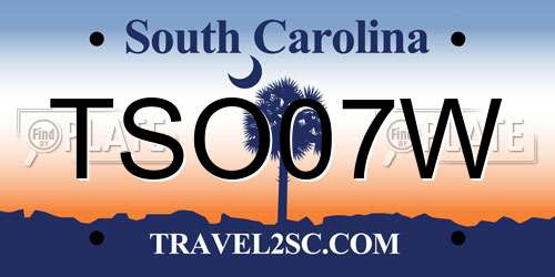 TSO07W South Carolina License Plate