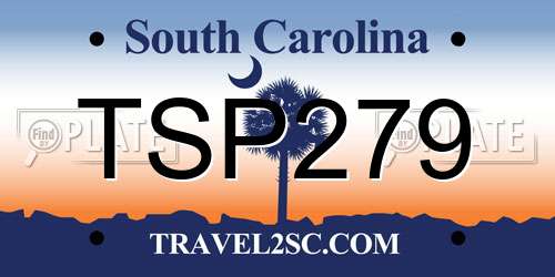 TSP279 South Carolina License Plate
