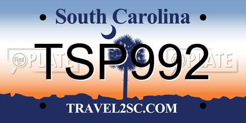 TSP992 South Carolina License Plate