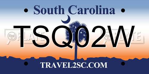 TSQ02W South Carolina License Plate