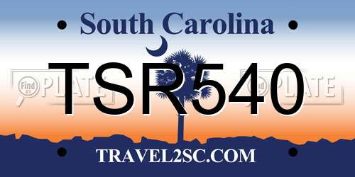 TSR540 South Carolina License Plate