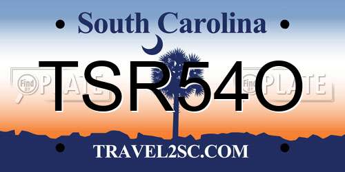 TSR54O South Carolina License Plate
