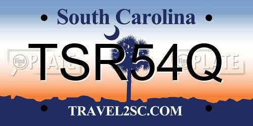 TSR54Q South Carolina License Plate