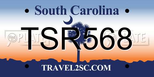 TSR568 South Carolina License Plate