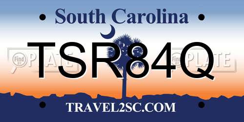 TSR84Q South Carolina License Plate