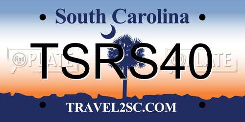 TSRS40 South Carolina License Plate
