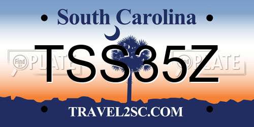 TSS35Z South Carolina License Plate