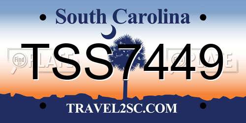 TSS7449 South Carolina License Plate