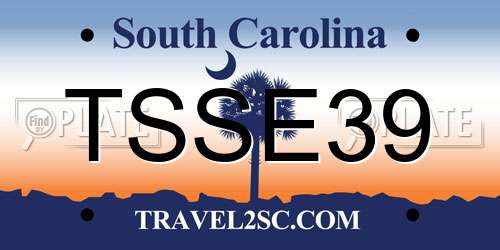 TSSE39 South Carolina License Plate