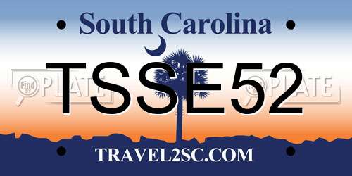 TSSE52 South Carolina License Plate