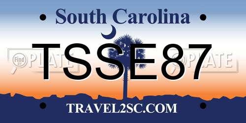 TSSE87 South Carolina License Plate