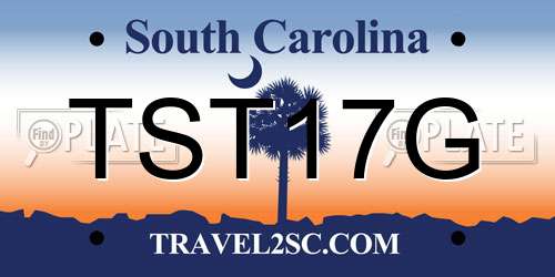 TST17G South Carolina License Plate