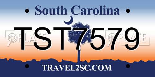 TST7579 South Carolina License Plate