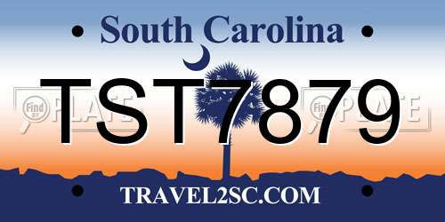 TST7879 South Carolina License Plate