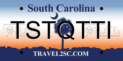 TSTQTTI South Carolina License Plate