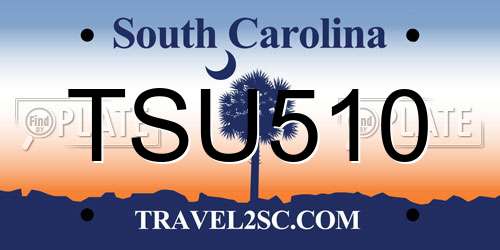 TSU510 South Carolina License Plate