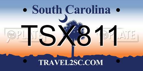 TSX811 South Carolina License Plate