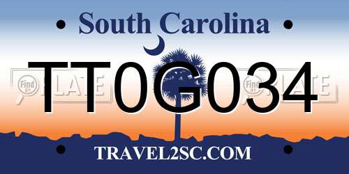 TT0G034 South Carolina License Plate