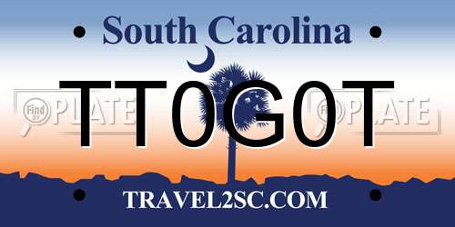TT0G0T South Carolina License Plate