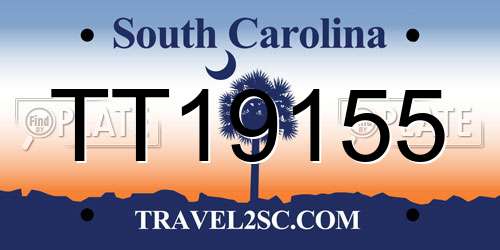 TT19155 South Carolina License Plate