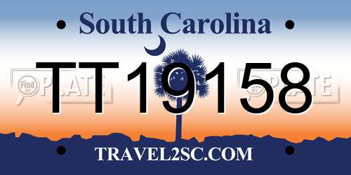 TT19158 South Carolina License Plate