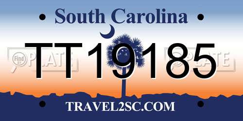TT19185 South Carolina License Plate
