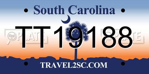 TT19188 South Carolina License Plate
