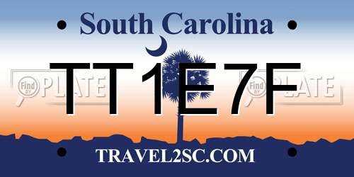 TT1E7F South Carolina License Plate