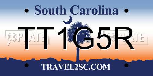 TT1G5R South Carolina License Plate