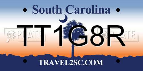 TT1G8R South Carolina License Plate