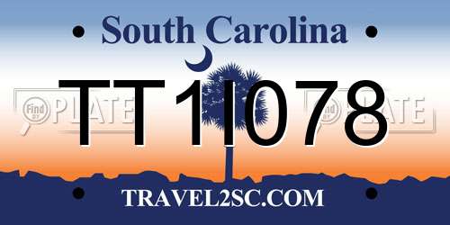 TT1I078 South Carolina License Plate