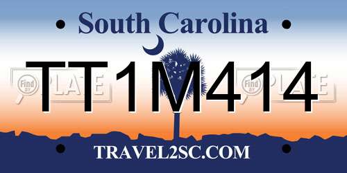 TT1M414 South Carolina License Plate