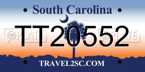 TT20552 South Carolina License Plate