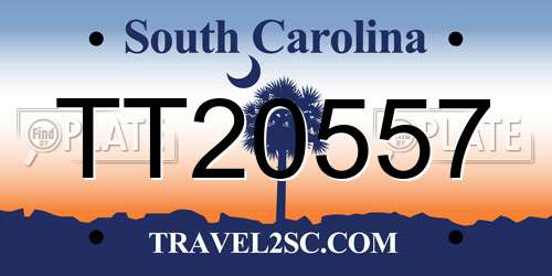 TT20557 South Carolina License Plate