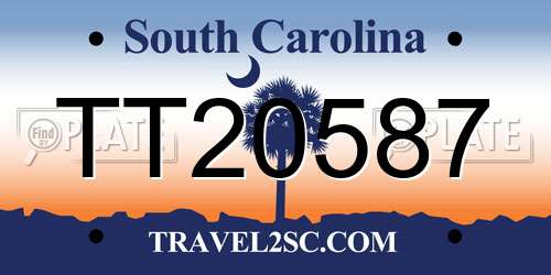 TT20587 South Carolina License Plate