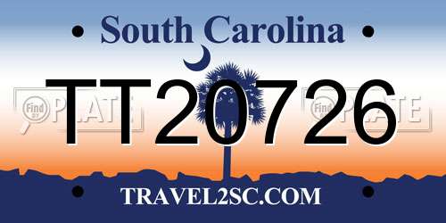 TT20726 South Carolina License Plate